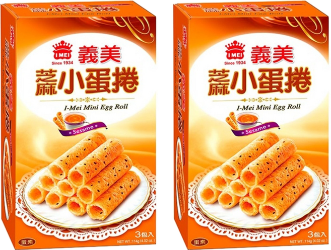 義美 小蛋捲 芝麻, 114g, 2盒
