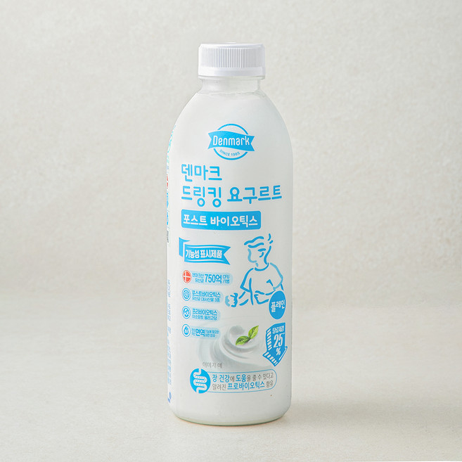 덴마크 드링킹 요구르트 포스트 바이오틱스 플레인, 750ml, 1개입, 1개