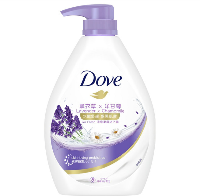 Dove 多芬 Go Fresh 清爽柔膚舒緩沐浴露 薰衣草 + 洋甘菊, 900g, 1瓶