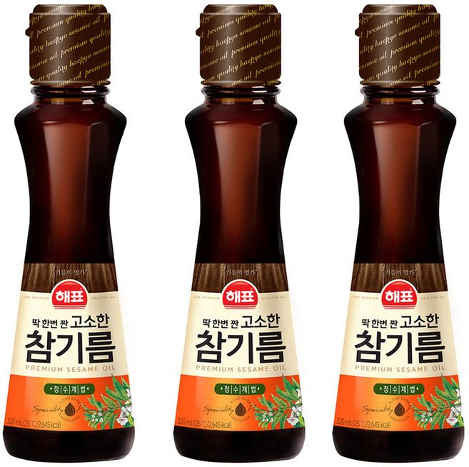 해표 고소한 참기름, 320ml, 6개