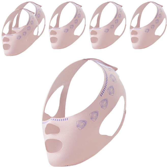 딥톡 브이라인 탄력 리프팅 페이스 밴드 FREE DT0337, 6개, 핑크