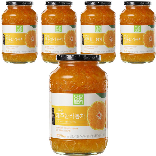 Cholocwon 濟州漢拏峰柑橘茶醬, 1kg, 1罐, 5罐