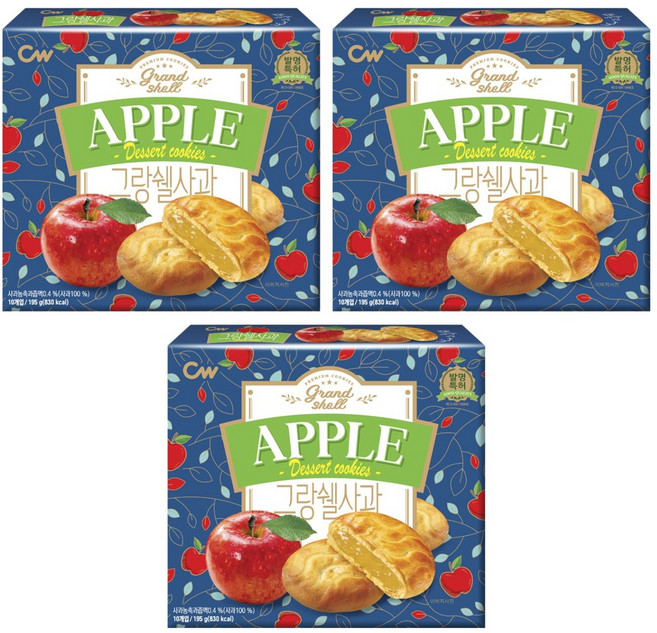 청우식품 그랑쉘사과, 195g, 3개