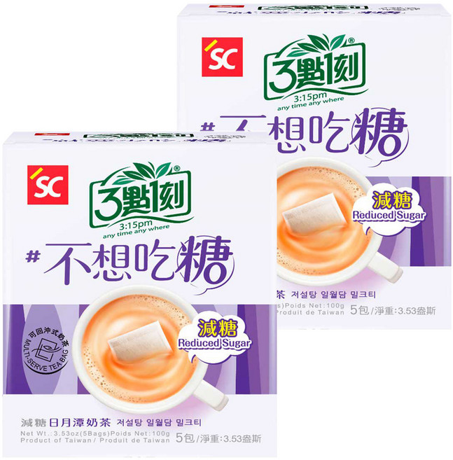 3點1刻 減糖日月潭奶茶, 20g, 5包, 2盒