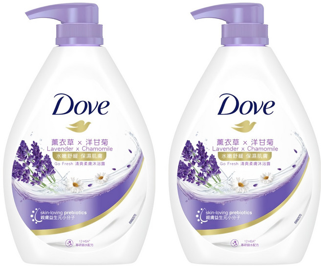 Dove 多芬 Go Fresh 清爽柔膚舒緩沐浴露 薰衣草 + 洋甘菊, 900g, 2瓶
