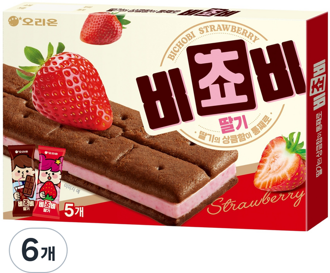 오리온 비쵸비 딸기, 125g, 6개