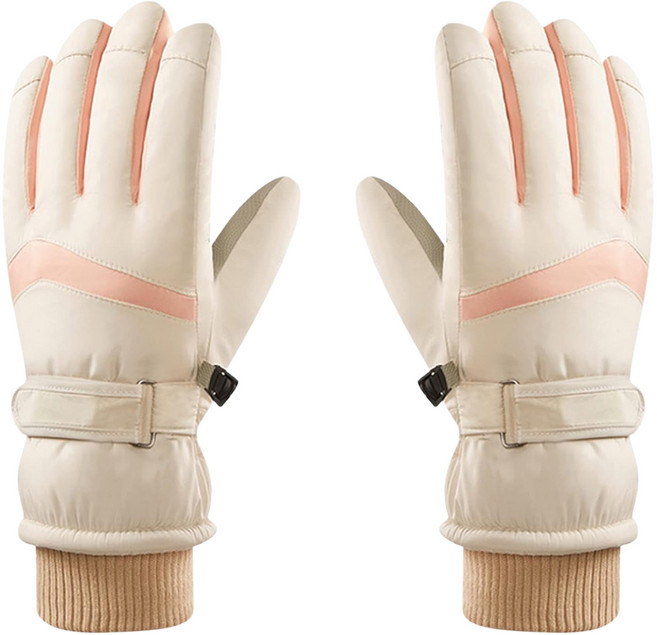 KissDiamond 韓系防風防水保暖手套 米色 觸屏