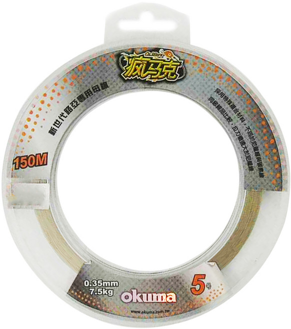 okuma 寶熊釣具 瘋馬克 路亞專用母線 5號 150m, 鈦灰色, 1個