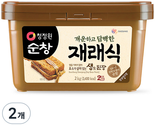 청정원순창 재래식 생된장, 2kg, 2개