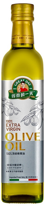 得意的一天 100%頂級初榨橄欖油, 500ml, 1瓶