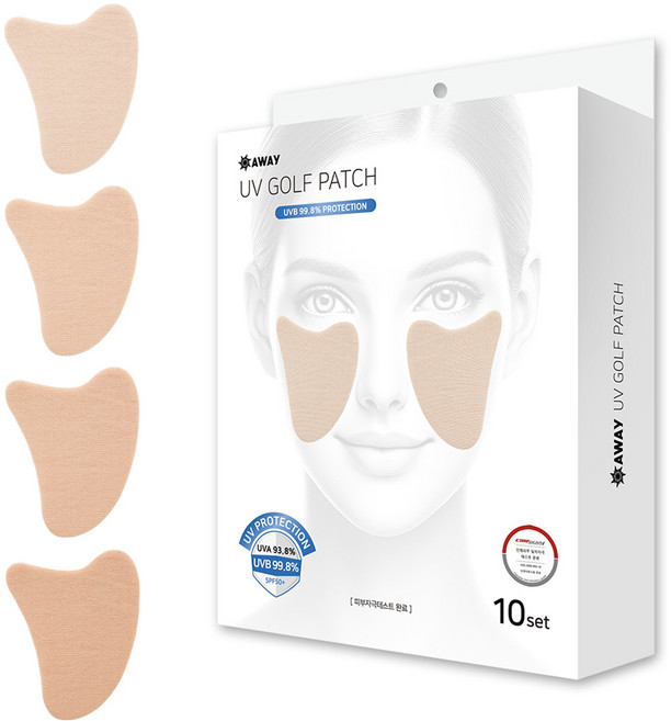 어웨이 자외선 차단 골프패치 SPF50+ 21호 10p, 60g, 1개