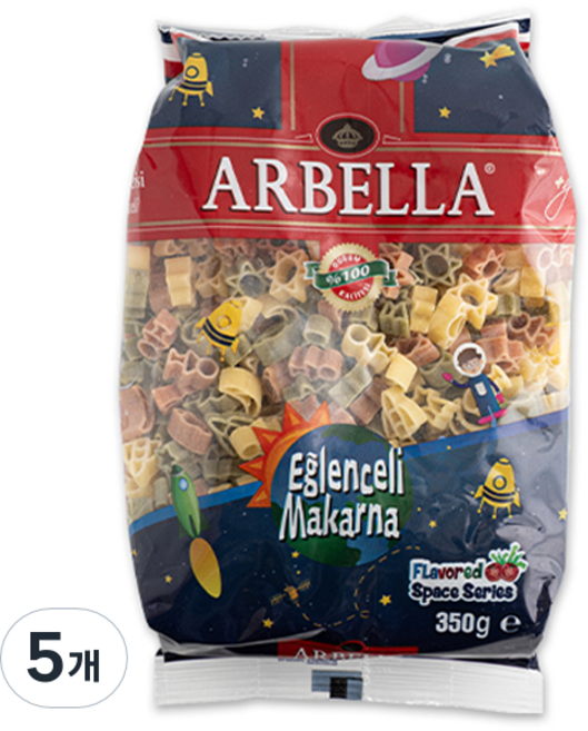 아르벨라 듀럼기다 3색우주 파스타, 5개, 350g