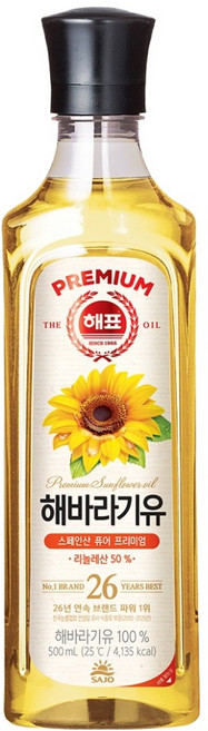 해표 해바라기유, 500ml, 1개