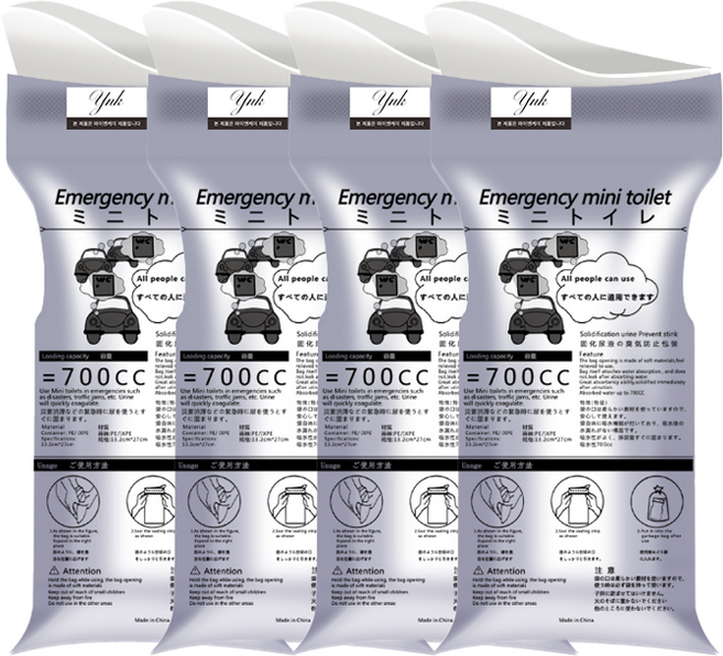 와이엔케이 차량용 캠핑 차박 휴대용 소변백, 4개