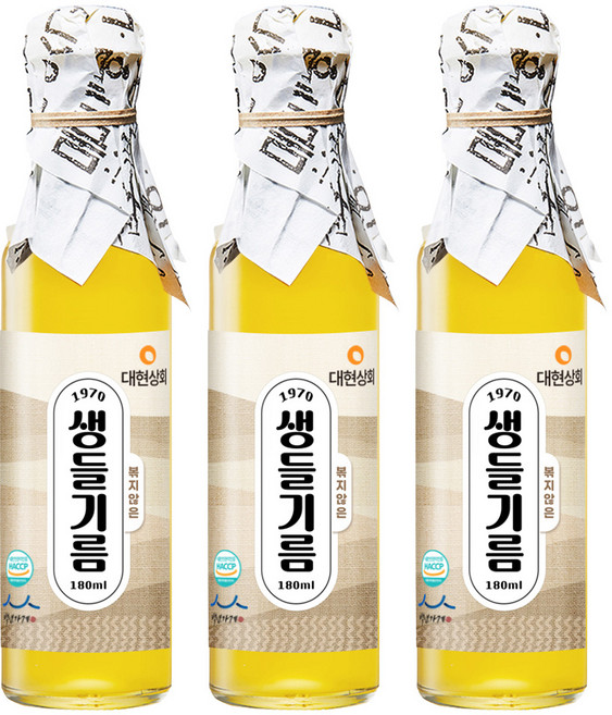 Daehyeonsanghoe 未烘焙生紫蘇油, 3個, 180ml
