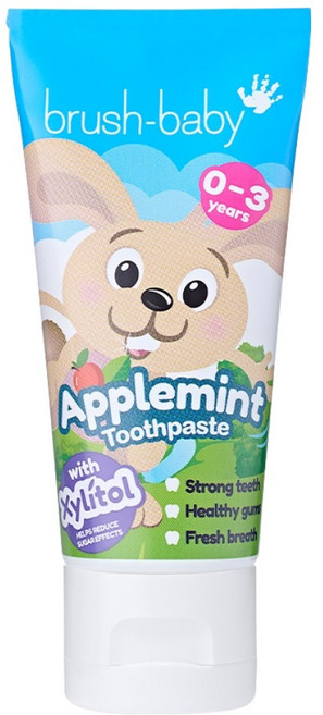 brush-baby 貝寶兔 木糖醇蘋果薄荷味牙膏 (0-3歲) 含氟化物 無SLS, 50ml, 1條