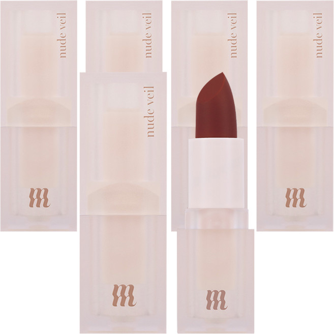 머지 누드 베일 립스틱, 인 더 베이스, 3.5g, 5개