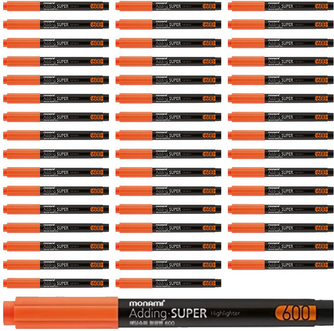 모나미 에딩슈퍼 형광펜 600, 오렌지, 48개입