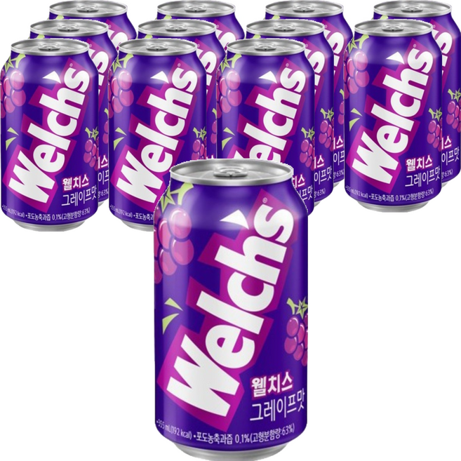 농심 웰치스 포도맛, 355ml, 12개