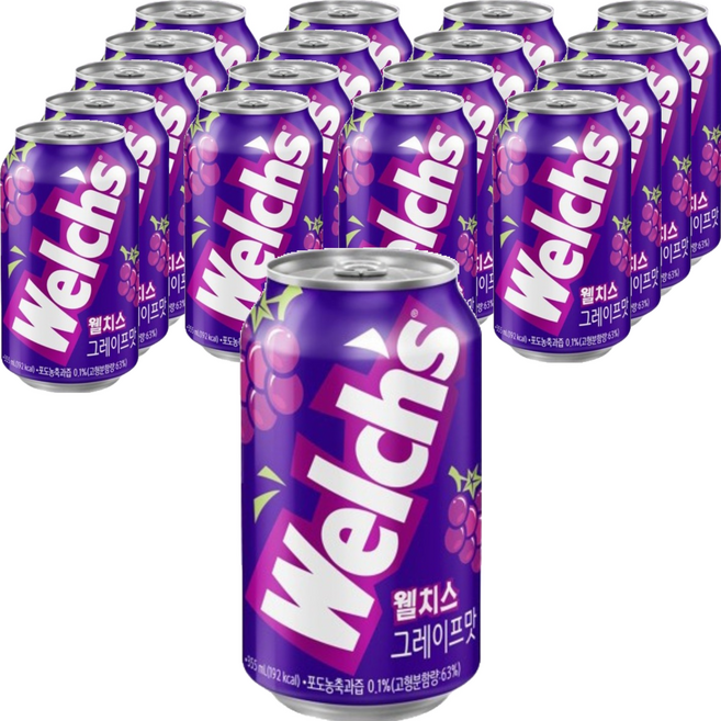 농심 웰치스 포도맛, 355ml, 18개