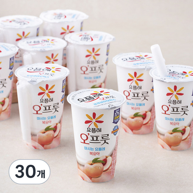 요플레 오프룻 복숭아, 180ml, 1개입, 30개