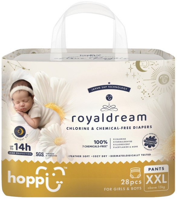 hoppi 皇家系列 嬰兒褲型尿布 15kg以上, 2XL, 28片