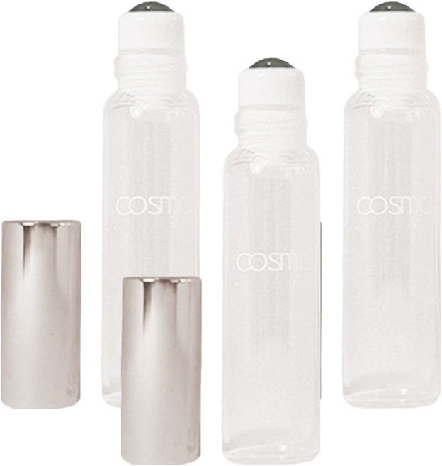 台灣 COSMOS 玻璃滾珠香水瓶 5ml, 透明色, 3個