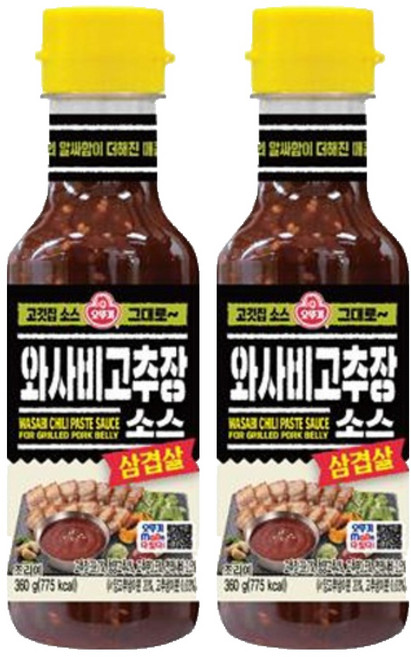 오뚜기 삼겹살 와사비 고추장 소스, 360g, 2개