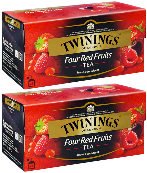 TWININGS 唐寧茶 四紅果茶, 2g, 25包, 2盒