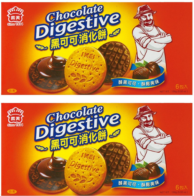 義美 黑可可消化餅 6包, 156g, 2盒