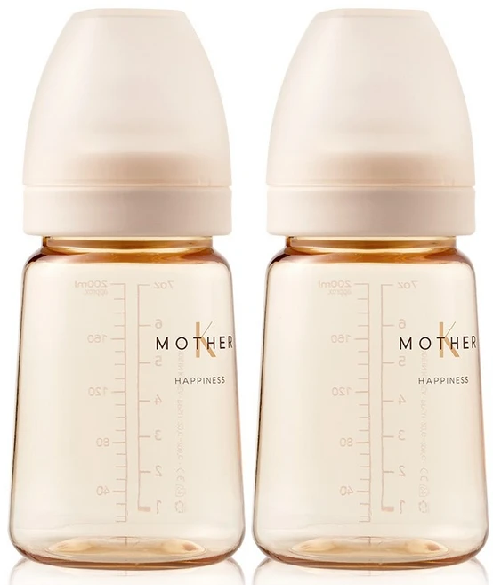마더케이 PPSU 젖병 트윈팩, 크림, 180ml, 2개 - 쿠팡