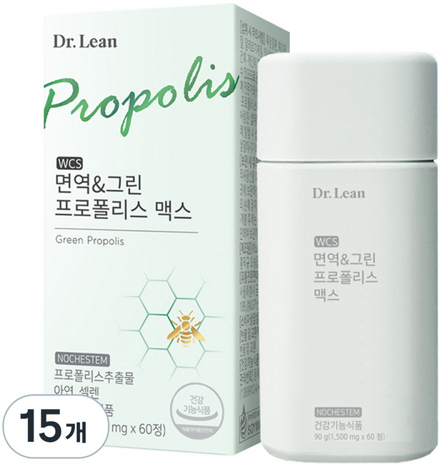 닥터린 WCS 면역 & 그린 프로폴리스 맥스 90g, 60정, 15개