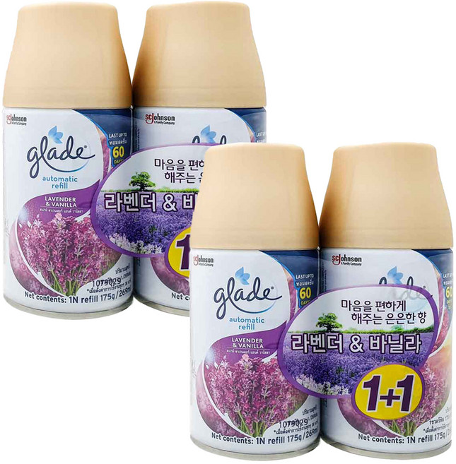 그레이드 자동분사 방향제 라벤더 앤 바닐라 리필, 269ml, 4개
