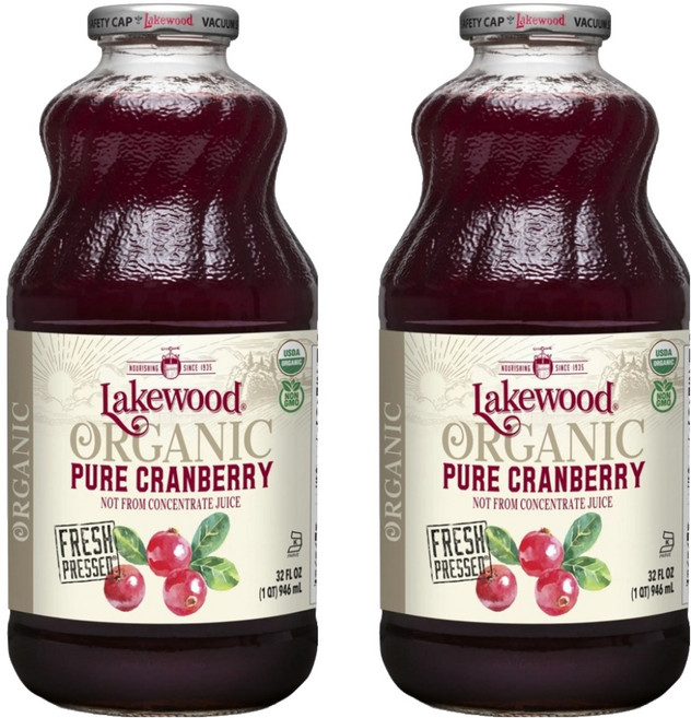 Lakewood 有機純蔓越莓果汁 32oz, 946ml, 2瓶