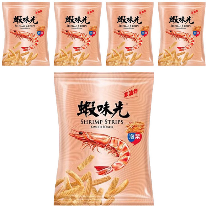 裕榮食品 蝦味先 泡菜口味 非油炸, 60g, 5包