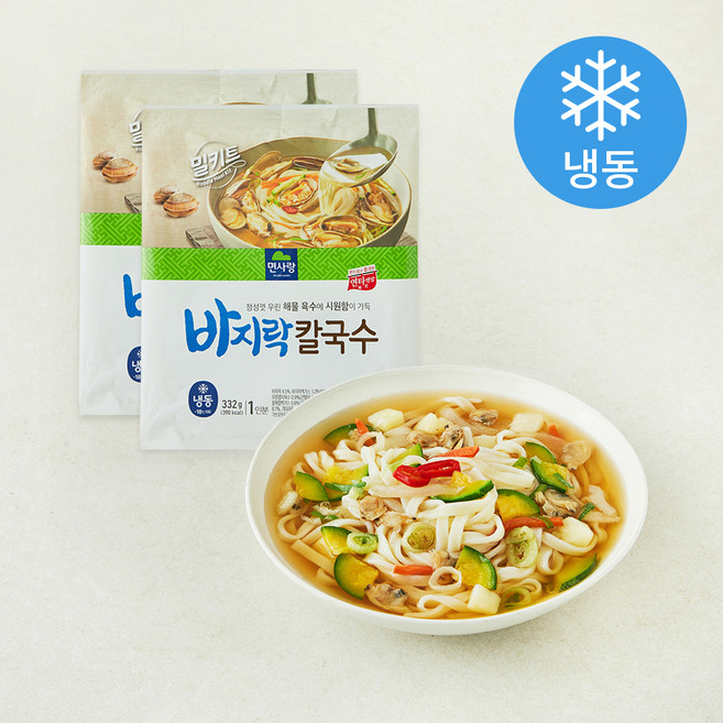 면사랑 바지락칼국수 1인분 (냉동), 332g, 2개