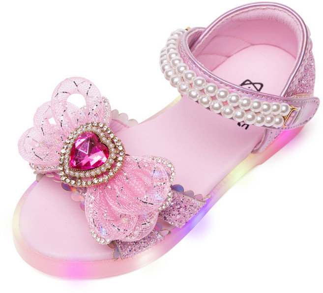 라스텔라 여아용 공주 LED 엔젤링 하트 샌들