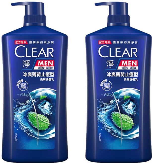 CLEAR 淨 冰涼薄荷止癢 男士去屑洗髮乳, 1.2kg, 2瓶