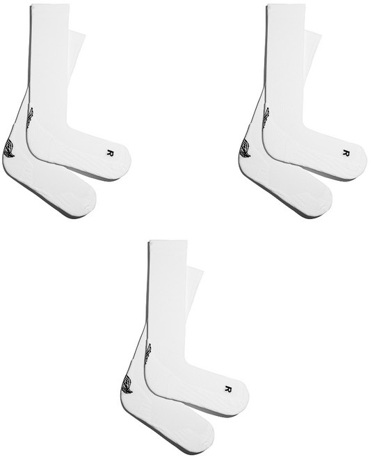 리투 블랙 윙 러닝 니 삭스, 화이트, 3개