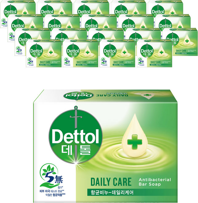 데톨 향균비누 데일리케어, 100g, 20개입