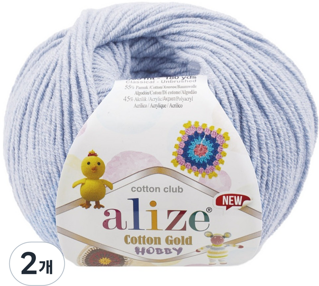 알리제 면혼방 코튼 골드 하비 뜨개실 50g 165m, 513, 2개