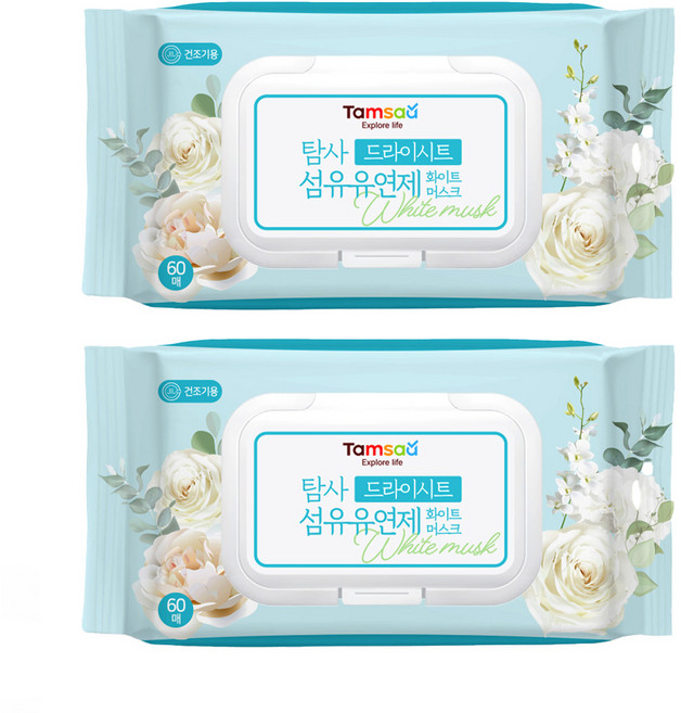 Tamsaa 譚姆薩 White Musk 香氛柔順衣物烘衣紙, 60張, 2包