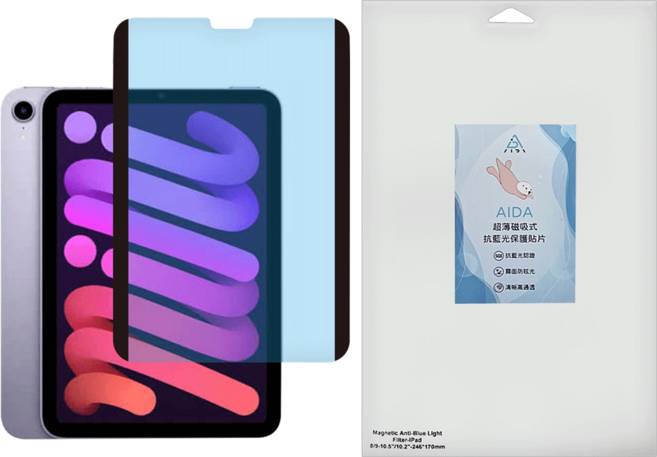 台灣 AIDA iPad超薄磁吸式抗藍光保護貼, 1張, 藍光