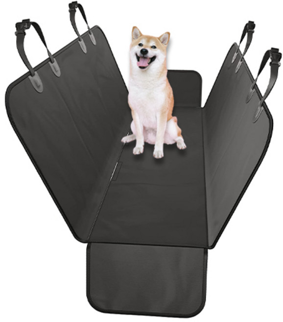 씨로이 반려동물 풀커버 방수 카시트, 블랙, 1개