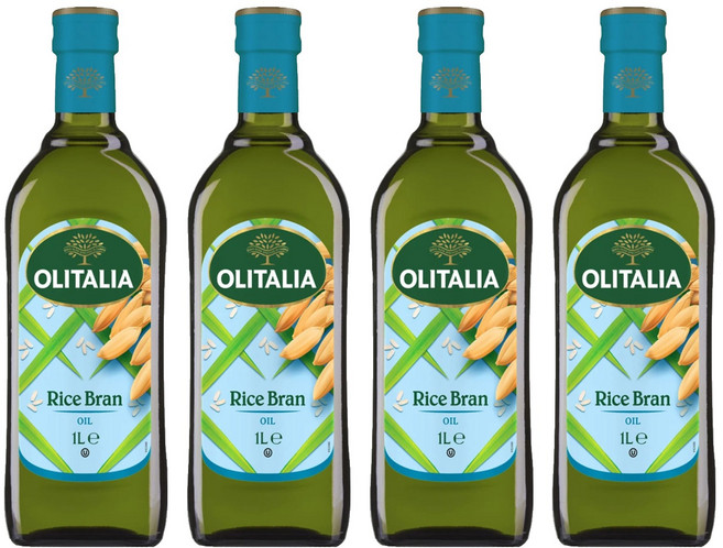 OLITALIA 奧利塔 玄米油 含天然γ-穀維素 富含膳食纖維植物固醇 油質穩定耐高溫 低油煙, 1L, 4瓶