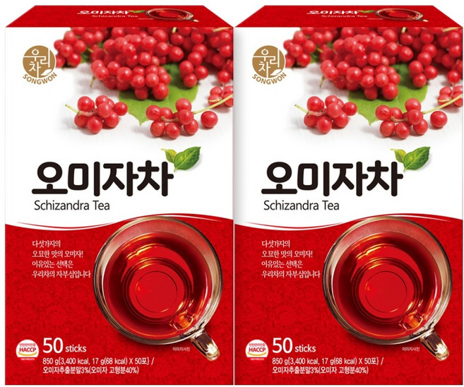 우리차 송원식품 오미자차, 17g, 50개입, 2개