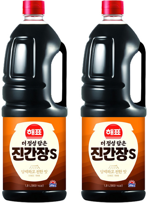 해표 진간장S, 1.8L, 2개