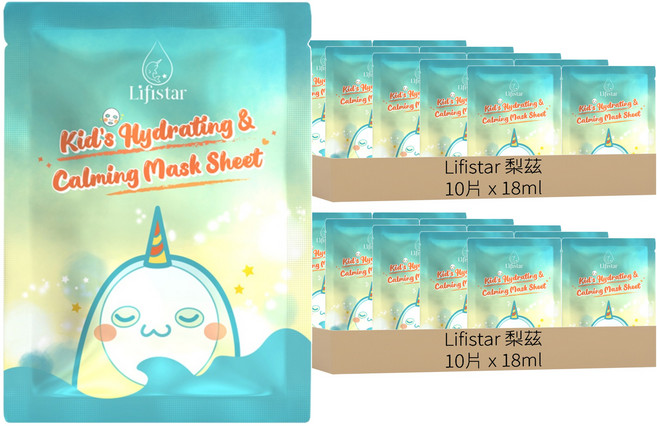 Lifistar 梨茲 兒童保濕鎮靜面膜, 1入, 20片