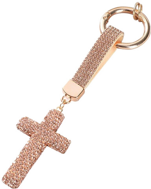 Starium 車鑰匙包 十字架鑰匙圈, 玫瑰金, 1個