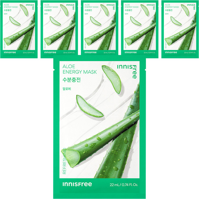 이니스프리 New 알로에 에너지 마스크 22ml, 1개입, 6개